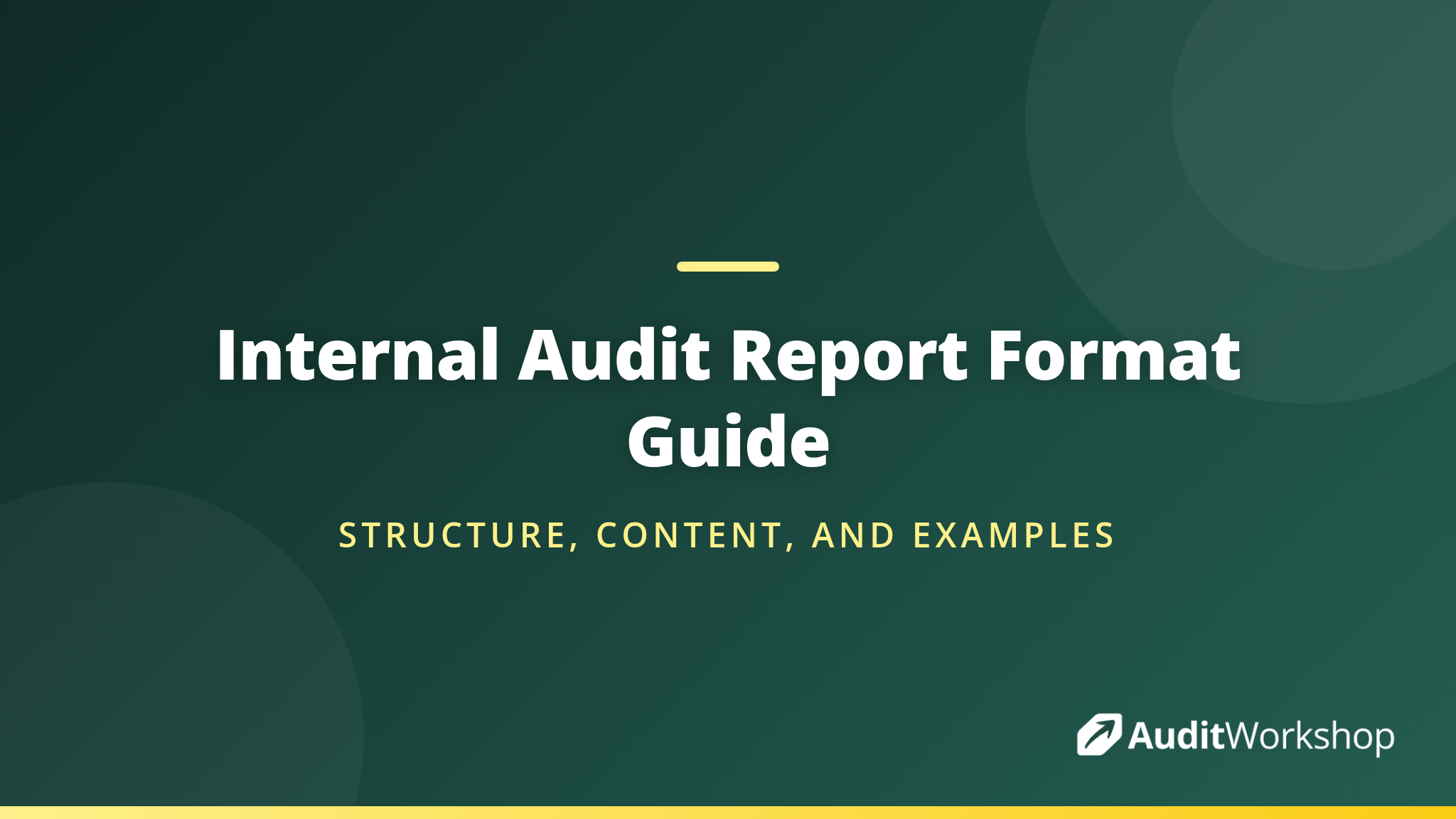 Internal Audit Report Format With Example | Audit Workshop